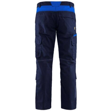Pantaloni da lavoro con tasche e ginocchiere elastiche 2D 1448 - Blu navy/Blu reale 3XL - FR(56) - SE(C62) - Standard