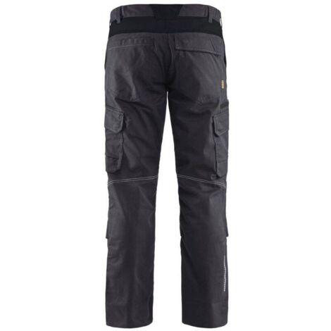 Pantaloni da lavoro con tasche e ginocchiere elastiche 2D 1448 - Grigio/Nero XS - FR(38) - SE(C44) - Standard