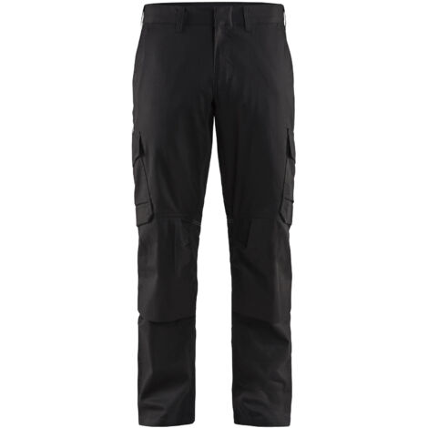 Pantaloni da lavoro con tasche e ginocchiere elastiche 2D 1448 - Nero L - FR(46) - SE(C52) - Corti