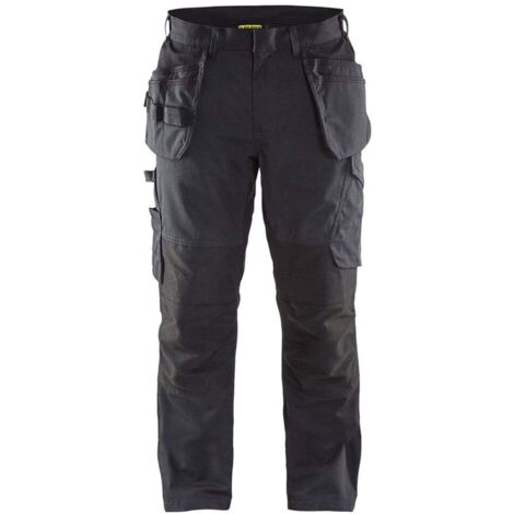 Pantaloni da lavoro con tasche flottanti elasticizzati 1496 - Nero/Grigio scuro 3XL - FR(56) - SE(C62) - Standard