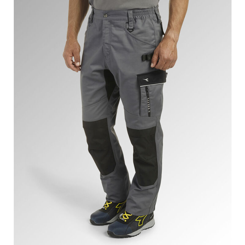 diadora - pantalon de travail easywork light performance - gris acier xl - 46/48