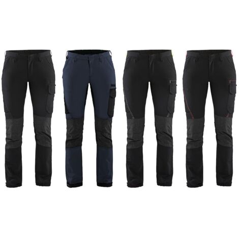 Pantaloni da lavoro donna Blaklader 7122 Service Stretch 4 vie - XS - Nero/Rosso