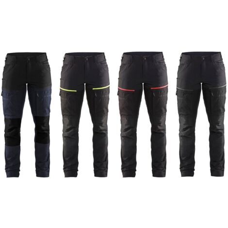 Pantaloni da lavoro donna Blaklader 7166 Service Stretch - XS - Nero/Rosso
