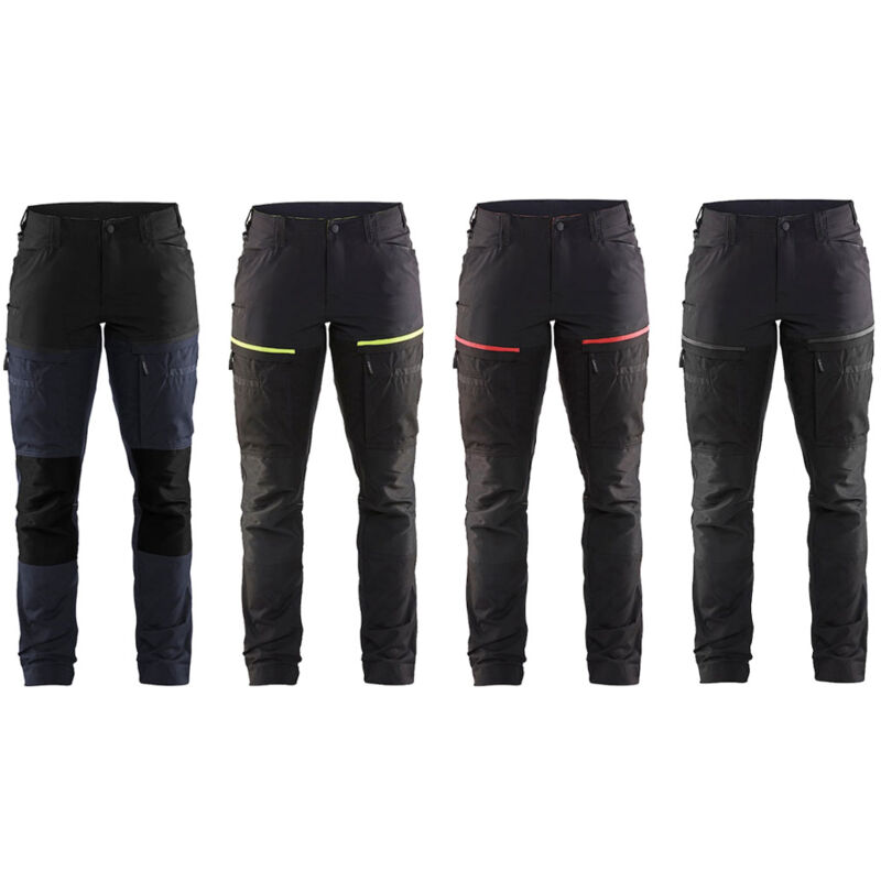 Image of Pantaloni da lavoro donna Blaklader 7166 Service Stretch - xs - Nero/Rosso