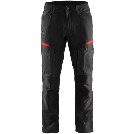 Pantaloni da lavoro elasticizzati 1456 - Nero/Rosso XS - FR(38) - SE(C44) - Standard