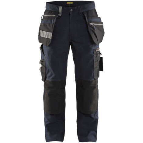 Pantaloni da lavoro elasticizzati artigianali 1590 - Blu scuro/Nero L - FR(46) - SE(C52) - Lunghi