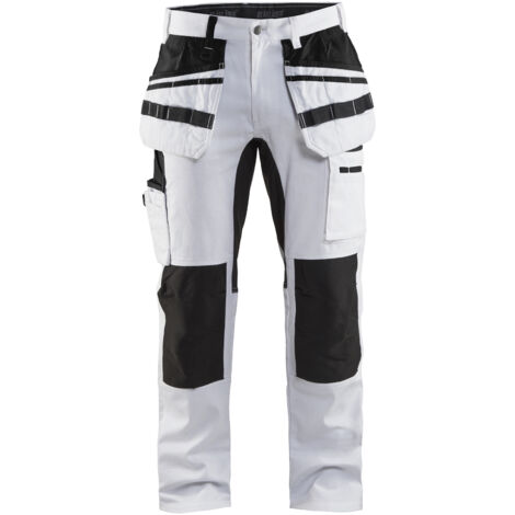 Pantaloni da lavoro elasticizzati da pittore 1910 - Bianco/Nero 2XL - FR(52) - SE(C58) - Standard