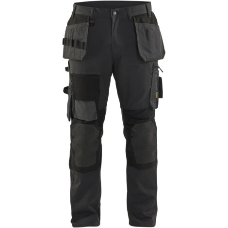 Pantaloni da lavoro in kevlar elasticizzato artigianale 1554 - Grigio scuro/Nero L - FR(46) - SE(C52) - Corti
