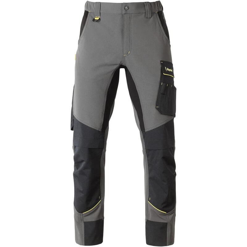 Pantaloni da lavoro dynamic elasticizzati grigio tg. s-xxl tasche portautensili, 's'