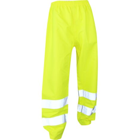 Pantaloni da lavoro LMA ad alta visibilità - Impermeabili classe 2 - Taglia L - Giallo fluorescente - 1382 TL