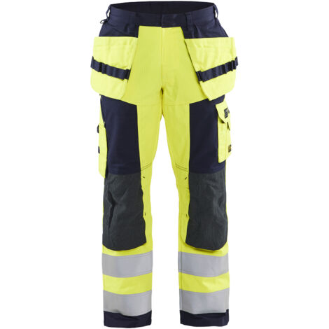 Pantaloni da lavoro multinormativi artigianali 1579 - Giallo fluorescente/Navy XS - FR(38) - SE(C44) - Standard