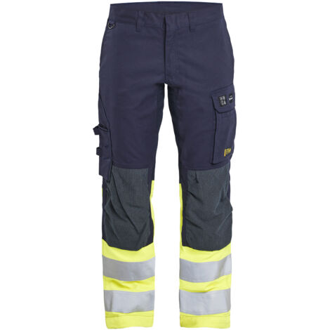 Pantaloni da lavoro multinormativi con stretch 1787 - Blu navy/Giallo fluorescente 3XL - FR(54) - SE(C60) - Norme