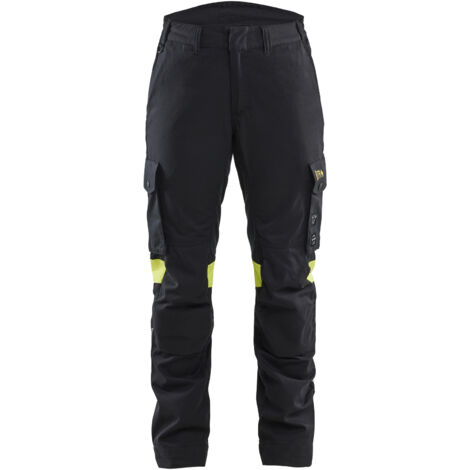 Pantaloni da lavoro multinormativi per donna 7107 - Nero/Giallo L - FR(44) - SE(C42) - Standard