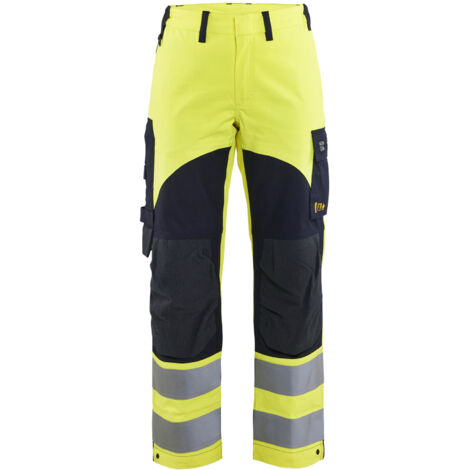 Pantaloni da lavoro multinormativi per donna 7189 - Giallo fluorescente/Blu navy 2XL - FR(50) - SE(C48) - Corti