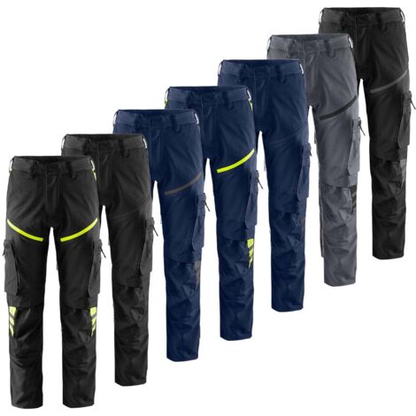 Pantaloni da lavoro multitasche Fristads Stretch 2653 LWS - 50 (EU) - Nero/Grigio