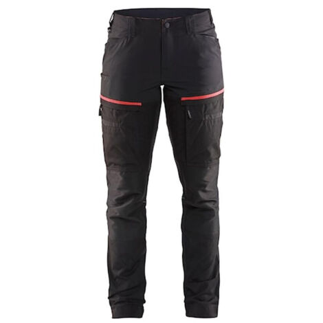 Pantaloni da lavoro per manutenzione stretch donna 7166 - Nero/Rosso L - FR(44) - SE(C42) - Standard