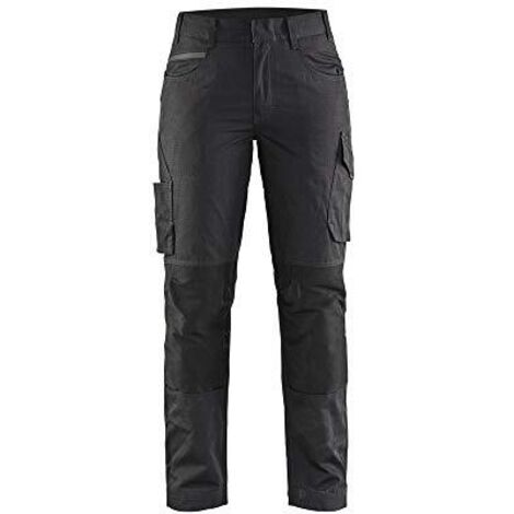 Pantaloni da lavoro per manutenzione stretch donna 7195 - Nero/Grigio scuro XL - FR(46) - SE(C44) - Corti