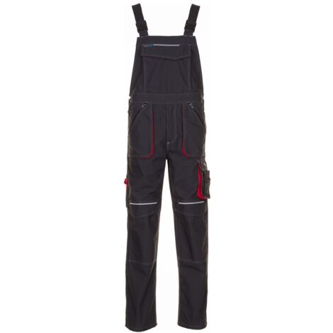 Pantaloni da lavoro salopette Basalt antracite/rosso taglia 42
