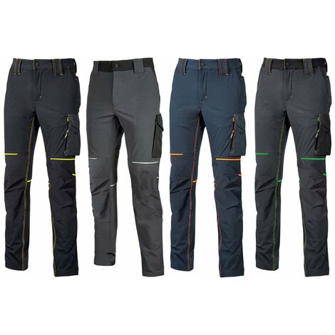 Pantaloni da lavoro U-Power World U-4 stretch Slim fit-Antracite/Verde-XSAntracita/Verde -