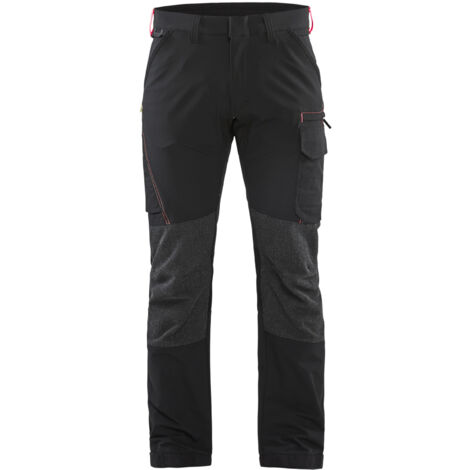Pantaloni da manutenzione stretch 4D 1422 - Nero/Rosso XL - FR(50) - SE(C56) - Corti