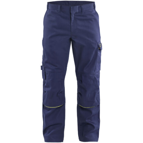 Pantaloni da saldatore 1701 - Marine/Giallo fluorescente XS - FR(38) - SE(C44) - Standard
