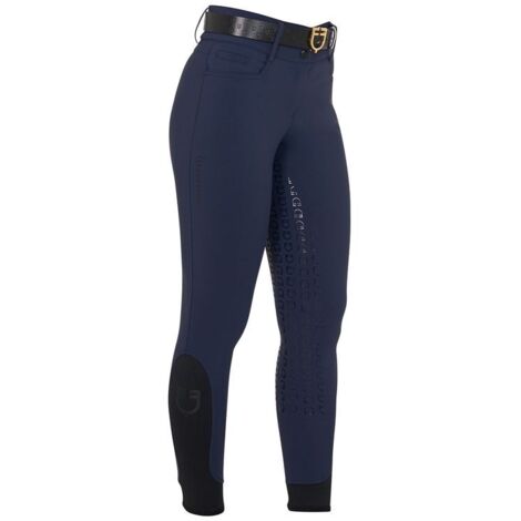 Pantaloni donna a vita alta con grip ginocchio e fodera in pile: 46, Nero