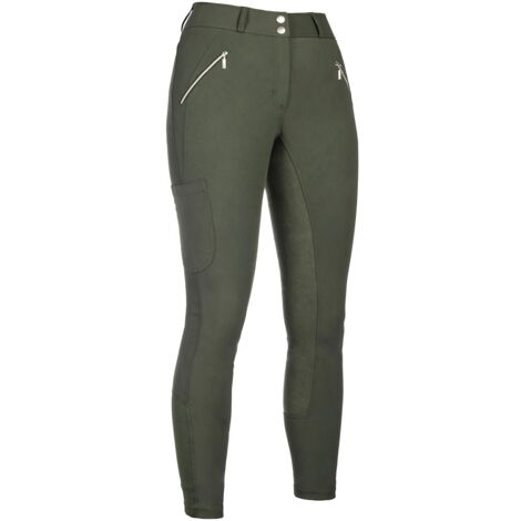 Pantaloni donna per equitazione modello Lia a vita alta full grip in pelle sintetica: 38 IT, beige