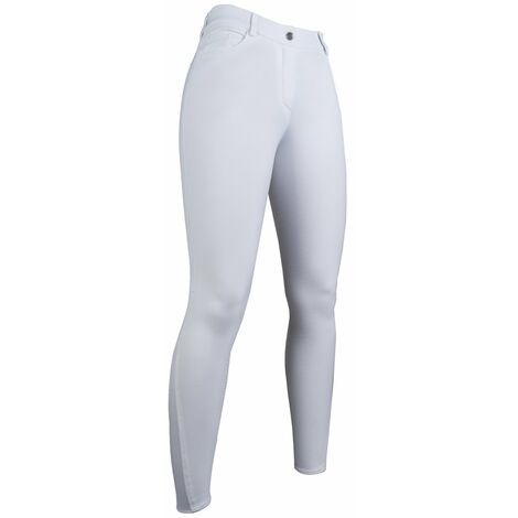 Pantaloni equitazione bambina con grip totale in silicone modello Sunshine Competition: 14/15 anni - 176 cm, Bianco 1200
