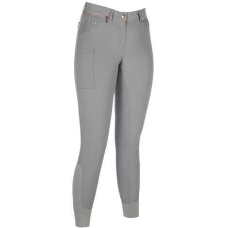 Pantaloni equitazione donna modello Rosegold Sparkle Style con strass e decori oro rosa: 40 IT, grigio e rosa dorato