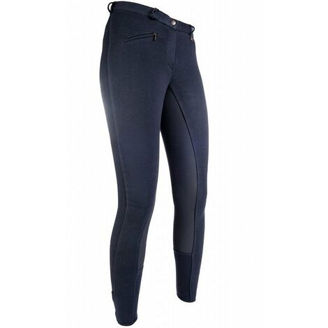 Pantaloni estivi per equitazione donna rinforzo modello Basic Belmtex Grip: 56, nero /nero 9191