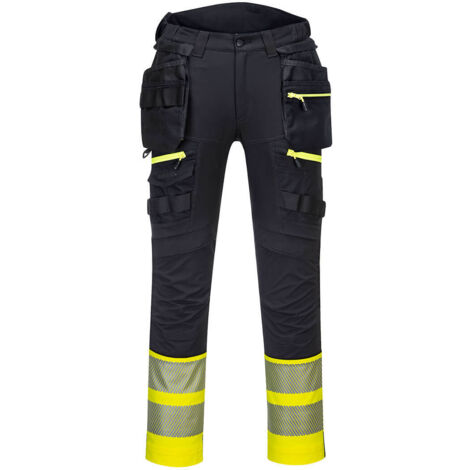 Pantaloni Holster Dx4 Hi-vis Classe 1 Colore: Giallo/nero Taglia 36 - Portwest