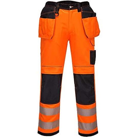 Pantaloni Hv Pw3 Tasche Floatante Colore: Arancione/Nero Taglia 58 - Portwest