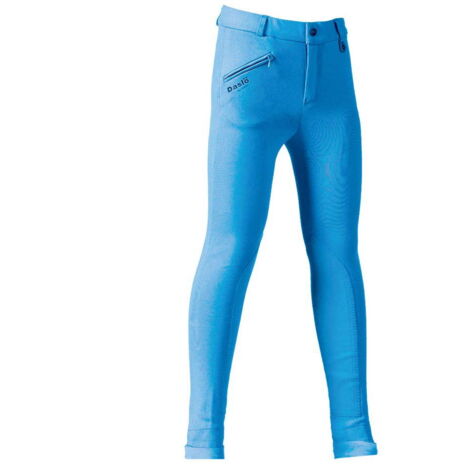Pantaloni Jodhpurs da equitazione Daslö da bambino/a peso standard in maglina di cotone elasticizzata con toppe in materiale scamosciato: 14 anni, Blu royal 14