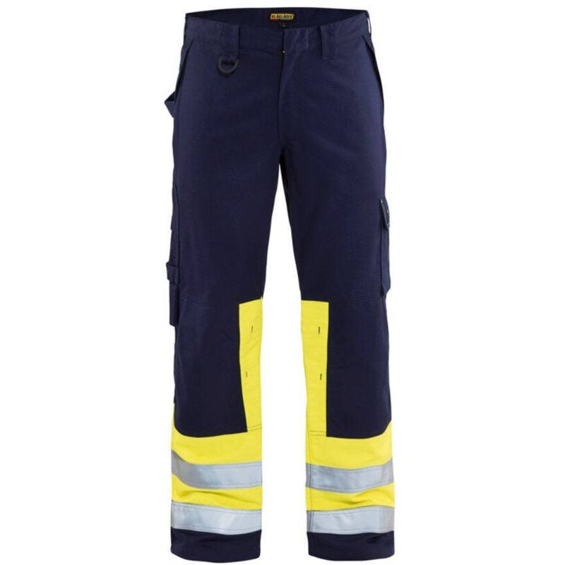 Pantaloni da lavoro Multinormes 1478 - Blu navy/Giallo fluorescente L - FR(46) - SE(C52) - Norme