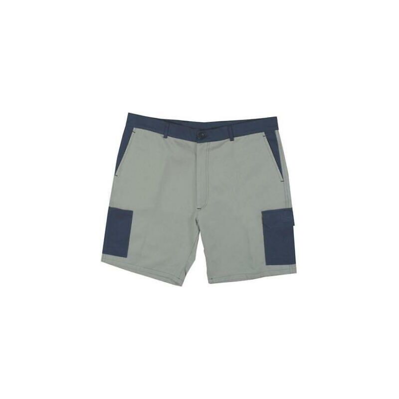 Image of Pantaloni pantalone bermuda da lavoro in cotone m l xl xxl beige/blu