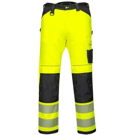 Pantaloni PW3 Hi-Vis da lavoro Giallo/Nero XS - FR(36) - UK(28)