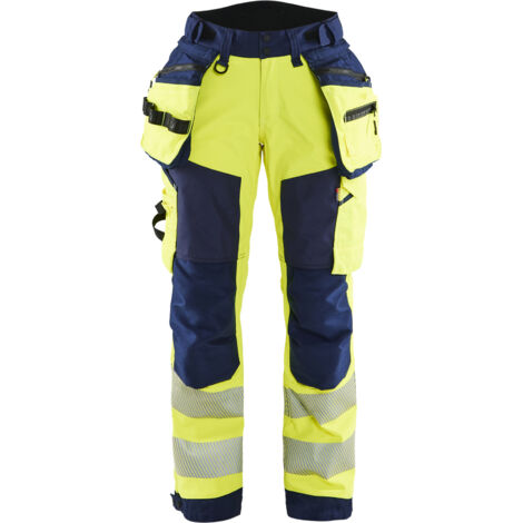 Pantaloni softshell alta visibilità donna 7118 - Giallo/Marine L - FR(44) - SE(C42) - Corti