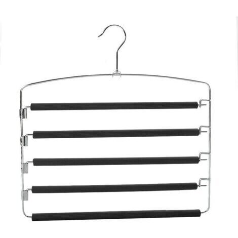 Pantalons Cintres Multicouches Anti-Glisse Garde-Robe Organisateur de Rangement pour Jeans Pantalons Foulard Jupes