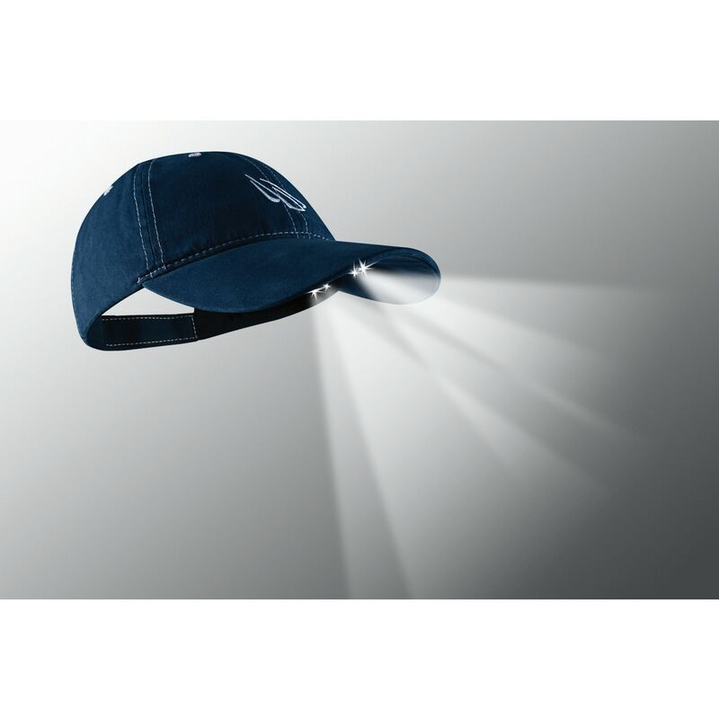 

4 LED POWERCAP Gorra con luz led color azul con serigrafia amarilla - Panther Vision