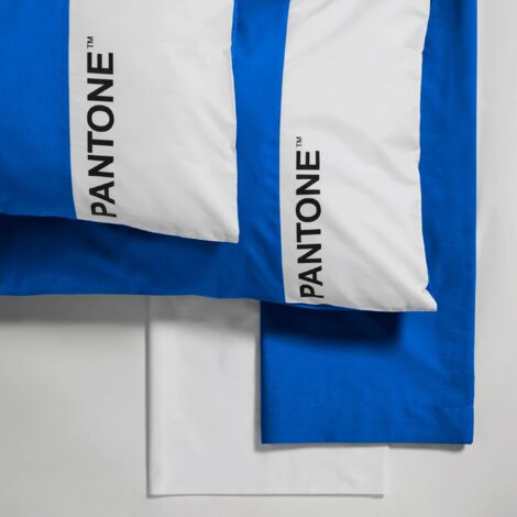 PANTONE™ - Completo Letto Set con Lenzuola Matrimoniali Cotone 240x280 + Lenzuolo Sotto con Angoli Matrimoniale Coprimaterasso 180x200 con Elastici per Materasso Fino 25cm + Federe Cuscino Letto 50x80