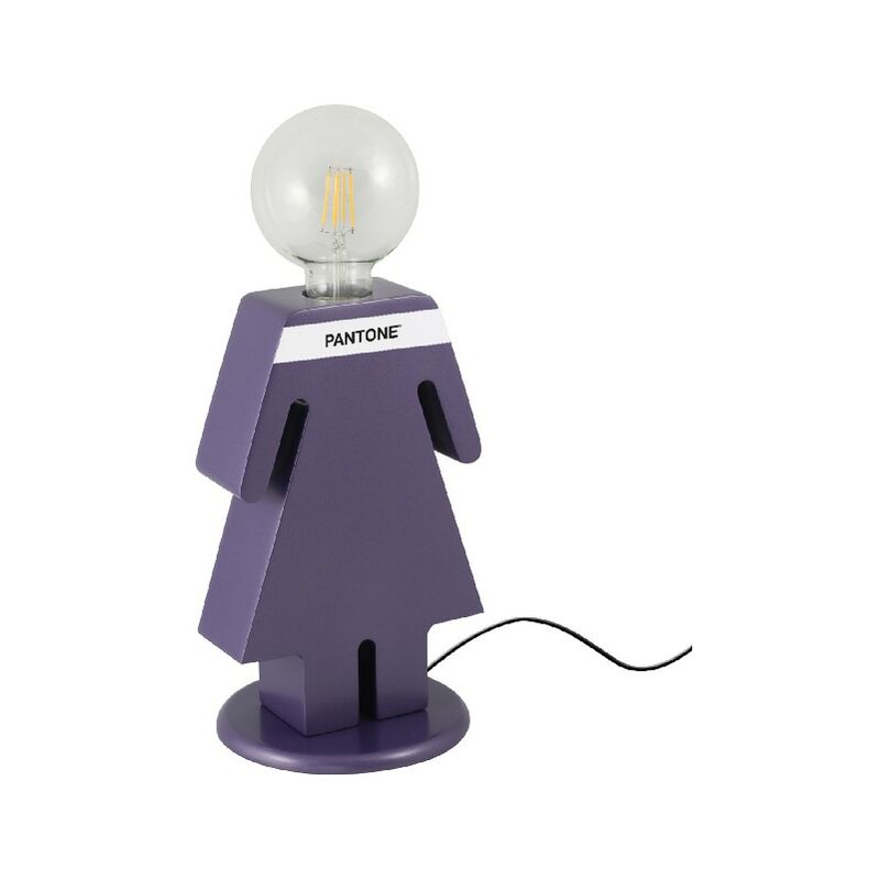 

PANTONE Lampara de mesa He & She - Escritorio, Oficina, Mesilla de noche - Purpura, Blanco, Madera negra, 15 x 16 x 26 cm, 1 x E27, Max 100W