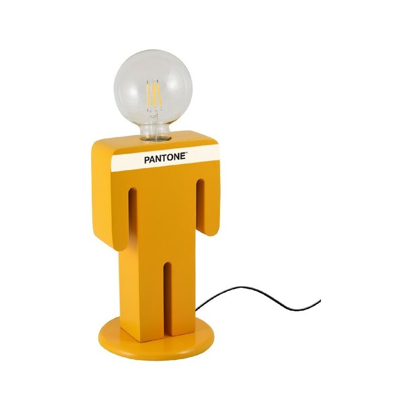 

PANTONE Lampara de mesa He & She - Escritorio, Oficina, Mesita de noche - Naranja, Blanco, Madera negra, 15 x 15 x 26 cm, 1 x E27, Max 100W