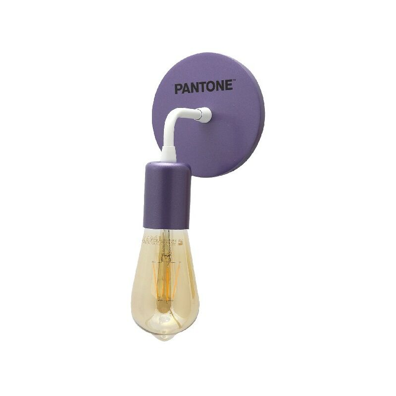 

PANTONE Lampara de pared Simple Drop - Lampara de pared - Purpura, Blanco, Negro Metal, Madera, 12 x 12 x 17 cm, 1 x E27, Max 100W
