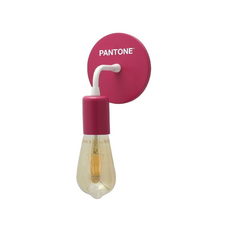 

PANTONE Lampara de pared Simple Drop - Lampara de pared - Rosa, Metal blanco, Madera, 12 x 12 x 17 cm, 1 x E27, Max 100W