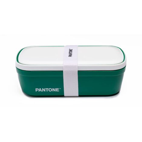 PANTONE Porta Pranzo Stile Bento Box con Divisorio Interno e Valvola di Sfiato - Lunch Box Portapranzo per Ufficio e Università - Contenitore Ermetico per Schiscetta Pranzo, 12x7x20,7, Verde Scuro