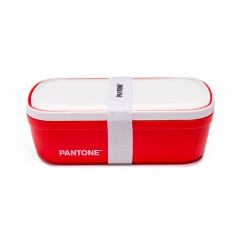 PANTONE™ - Porta Pranzo Stile Bento Box con Divisorio Interno e Valvola di Sfiato, Lunch Box Portapranzo per Ufficio, Scuola e Università - Contenitore Ermetico per Schiscetta Pranzo, 12x7x20,7, Rosso
