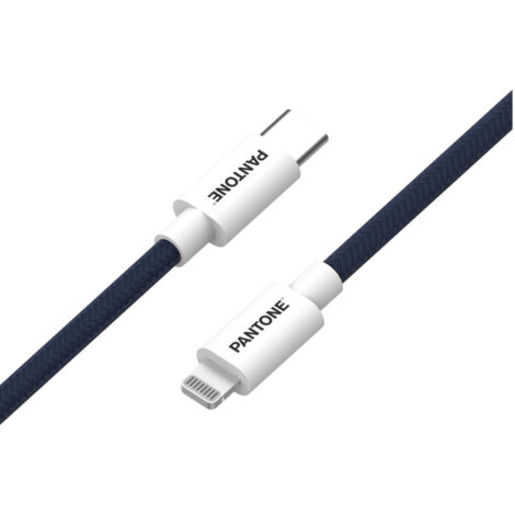 Pantone PT-CTL002-5N cavo Lightning 1,5 m Blu, Bianco