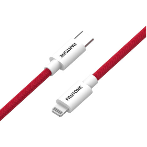 Pantone PT-CTL002-5R1 cavo Lightning 1,5 m Rosso, Bianco