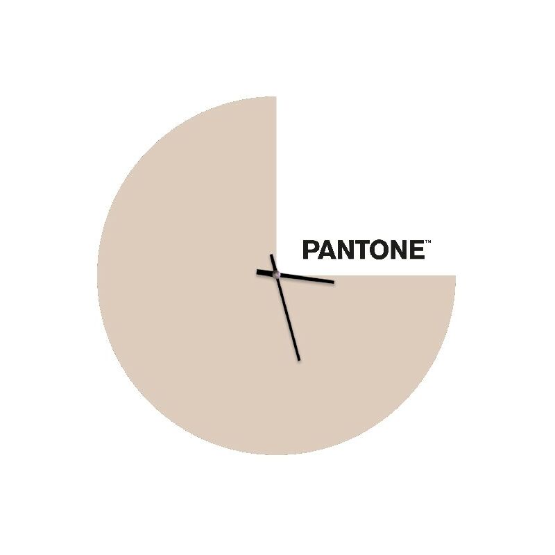 

PANTONE Reloj Geometria - Decoracion de pared, cuadrada - para el salon, la cocina, la oficina - Arena, Blanco, Negro en Metal, 40 x 0,15 x 40 cm, -