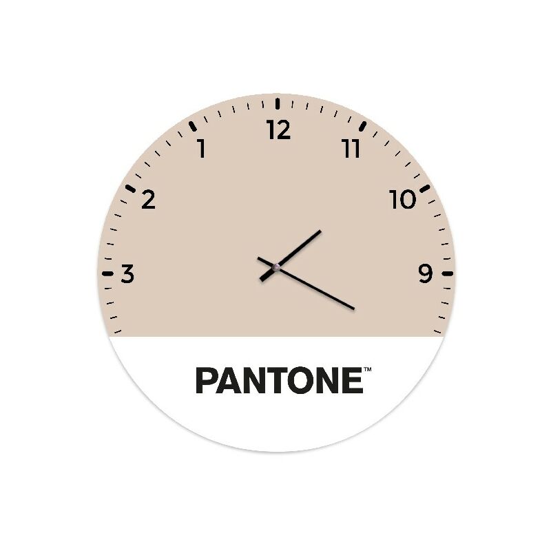 

PANTONE Reloj Geometria - Decoracion de pared, cuadrada - para el salon, la cocina, la oficina - Arena, Blanco, Negro en Metal, 40 x 0,15 x 40 cm, -